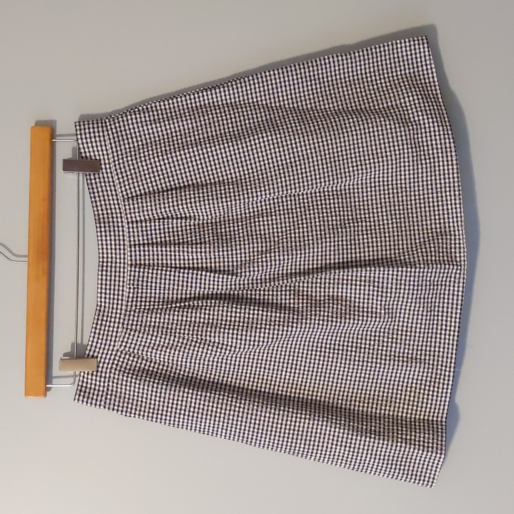 L Maison Jules Navy Gingham Skirt